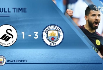 Video bàn thắng: Swansea 1-3 Man City (Vòng 6 Ngoại hạng Anh)