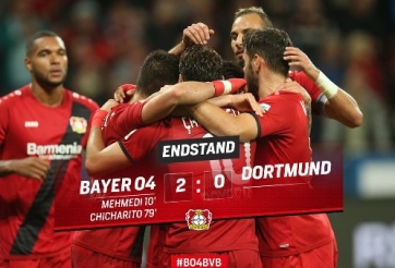 VIDEO: Chicharito tỏa sáng giúp Leverkusen đánh bại Dortmund