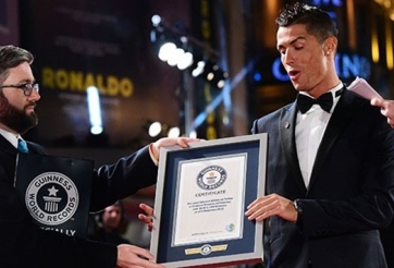 Ronaldo tiếp tục được sách kỷ lục Guinness vinh danh