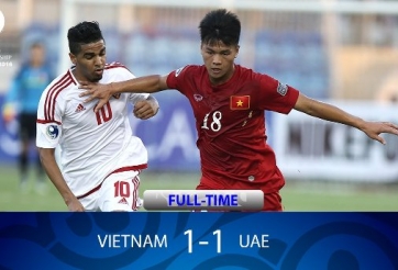 Highlights: U19 Việt Nam 1-1 U19 UAE (Bảng BU19 châu Á 2016)