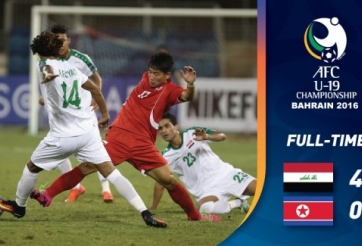 Video bàn thắng: U19 Iraq 4-0 U19 Triều Tiên (Bảng B U19 châu Á 2016)