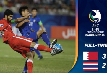 Video bàn thắng: U19 Bahrain 3-2 U19 Thái Lan (Bảng A U19 châu Á 2016)