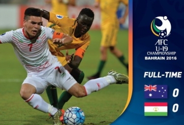 VIDEO: Bị Tajikistan cầm hòa, Australia bất ngờ bị loại khỏi VCK U19 châu Á