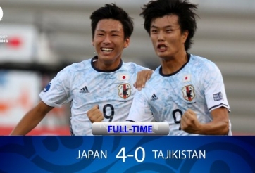 Video bàn thắng: U19 Nhật Bản 4-0 U19 Tajikistan (Tứ kết U19 châu Á 2016)