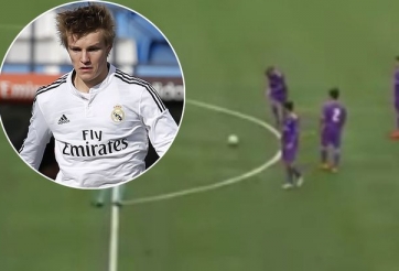 VIDEO: Pha sút phạt đầy tinh quái của thần đồng Real - Martin Odegaard
