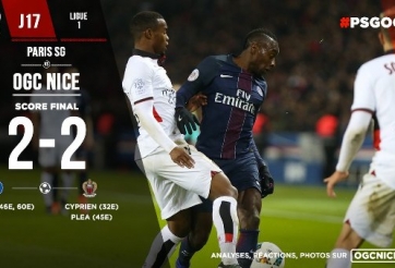 Highligts: PSG 2-2 Nice (Vòng 17 Ligue 1)