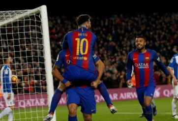 Video bàn thắng: Barcelona 4-1 Espanyol (Vòng 16 La Liga)