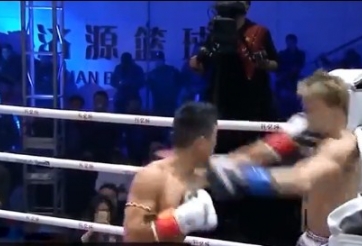 Võ sĩ Trung Quốc tung 20 cú đấm hạ knock-out đối thủ Nhật