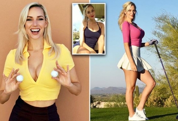 Nữ golf thủ sexy cam đoan vòng 1 'khủng' không nhờ dao kéo