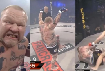 Võ sĩ hơn 100kg lừa đấm đối thủ bằng chiêu giả vờ đau siêu 'dị'