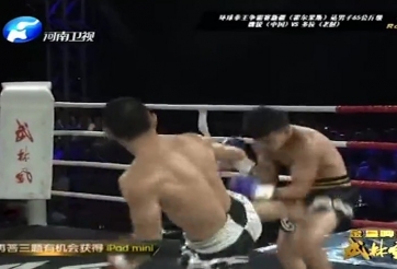 'Thần cước' Trung Quốc tung đòn hiểm hạ đối thủ Thái trong 3s