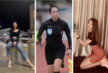 Nhan sắc 'vạn người mê' của nữ trọng tài tại giải Hạng Nhất QG 2021