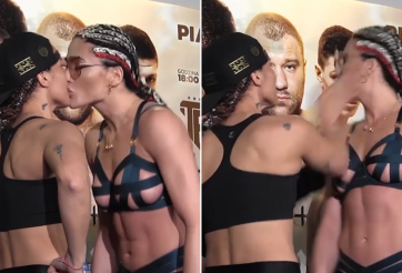 VIDEO: Nữ võ sĩ xinh đẹp 'ăn đấm' vì... hôn đối thủ 