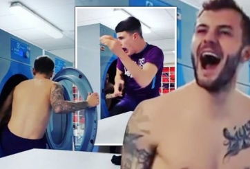 VIDEO: Mục tiêu của MU hoảng sợ khi đồng đội chui ra từ máy giặt