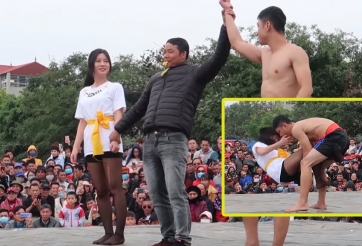 Hot girl thách thức đấu vật với nam giới và cái kết