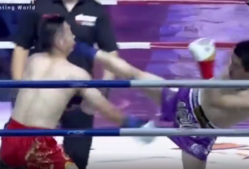 VIDEO: Võ sư Trung Quốc 41 tuổi hạ gục kẻ địch 22 tuổi sau 2 cú đá