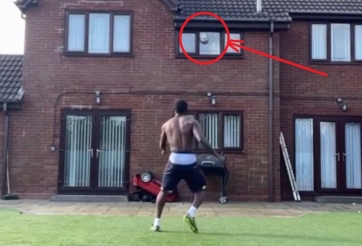 VIDEO: Sao Ngoại hạng Anh đá vỡ cửa kính vì tập ở nhà