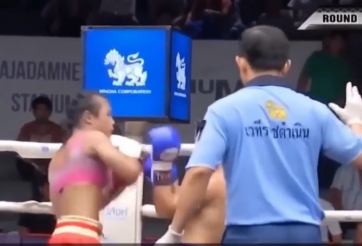 VIDEO: Nữ võ sĩ Muay Thái đối đầu với nam và cái kết bất ngờ