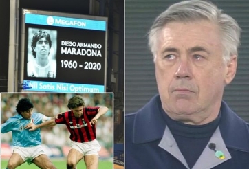HLV Ancelotti rơi nước mắt khi tưởng nhớ Diego Maradona