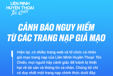 LMHT Tốc Chiến cảnh báo lừa đảo từ các trang nạp giả mạo