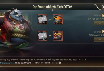 Sự kiện 'Dự đoán nhà vô địch' có cơ hội nhận 5 tướng MVP vĩnh viễn bắt đầu từ 13/11