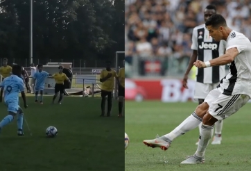 VIDEO: Sao nhí đá phạt kiểu Ronaldo hút triệu người xem