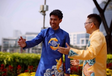 Lee Nguyễn bất ngờ diện áo dài, đón tết Tân Sửu