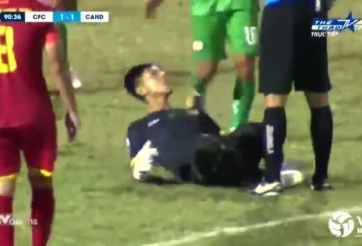 Thủ môn Cần Thơ lên tiếng sau pha ăn mừng khiêu khích trọng tài