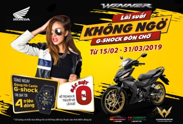 Honda Winner đại hạ giá, khuyến mãi đồng hồ G-shock 4 triệu đồng