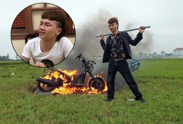 Khá 'Bảnh' hối hận về clip đốt xe máy sau khi bị bắt