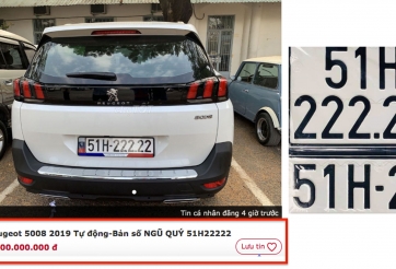 Mua Peugeot 5008 bốc được biển “ngũ quý 2”, chủ xe rao bán 4 tỷ đồng