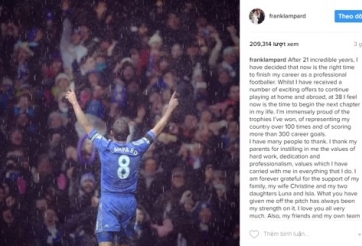 Frank Lampard giải nghệ, bắt đầu sự nghiệp huấn luyện