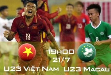 Lịch thi đấu Vòng loại U23 châu Á: U23 Việt Nam vs U23 Macau
