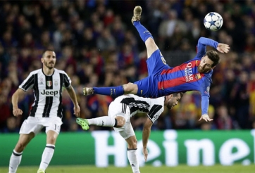 Cú ngã rợn người của Lionel Messi ở trận Barca 0-0 Juventus