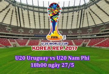 Link xem trực tiếp U20 Uruguay vs U20 Nam Phi, 18h00 - 27/5