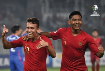 Thắng đậm Đài Loan, U19 Indonesia vươn lên đầu bảng giải châu Á