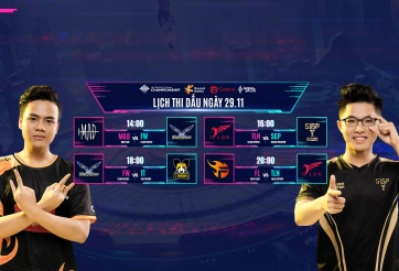 Lịch thi đấu AIC Liên Quân Mobile 2020 hôm nay 29/11