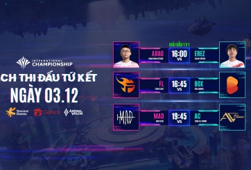 Lịch thi đấu AIC 2020 Liên Quân Mobile hôm nay 3/12