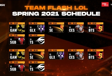 VCS Mùa Xuân 2021: Lịch thi đấu của Team Flash