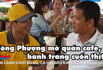 VIDEO: Công Phượng nhâm nhi cà phê trò chuyện với cựu tiền đạo Anh Đức 
