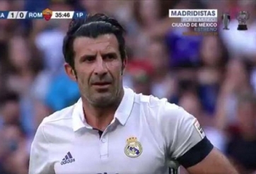 VIDEO: Luis Figo lập siêu phẩm (Real 4-0 Roma) (Huyền thoại)