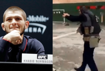 VIDEO Khabib thể hiện kĩ năng bắn súng chuyên nghiệp tại Jordan