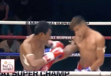 VIDEO Kinh hoàng võ sĩ Muay Thái đá bung khớp vai đối thủ