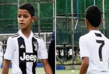 VIDEO: Con trai Ronaldo ghi siêu phẩm trong màu áo U9 Juve