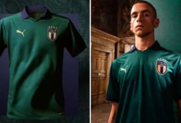 Đội tuyển Italia chính thức ra mắt áo đấu mới có màu xanh 'lạ'