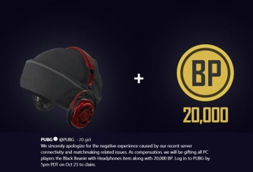 PUBG bất ngờ tặng vật phẩm cho người chơi sau sự cố