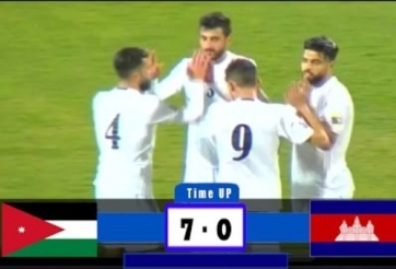 Bảng Việt Nam: Jordan vùi dập Campuchia 7-0