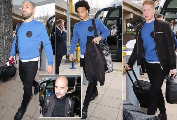 Dàn sao Man City diện đồ Dsquared2 đi đá Champions League