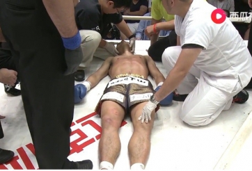 Cú lên gối 'tử thần' của võ sĩ Trung Quốc khiến đối thủ Nhật Bản co giật