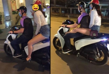 Phản cảm: Trào lưu ngồi sau xe máy gác đùi lên bạn trai 
